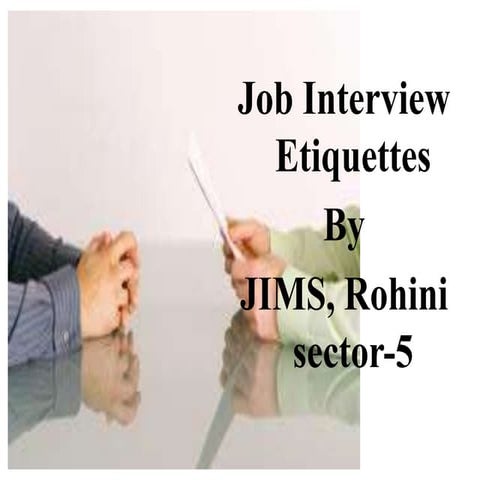 Jobs Interview Etiquettes