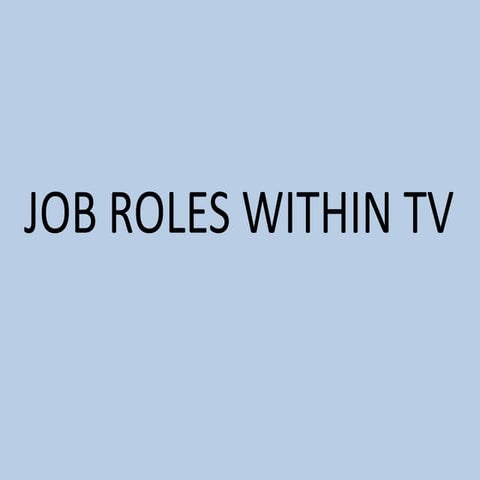 Jobs in tv
