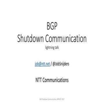 BGP Shutdown Communication
