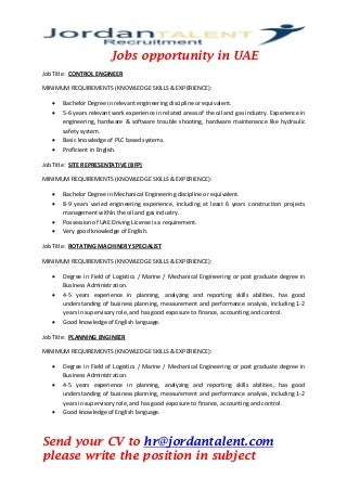 Jobs opportunities in uae 3 Jobs opportunities in uae 3