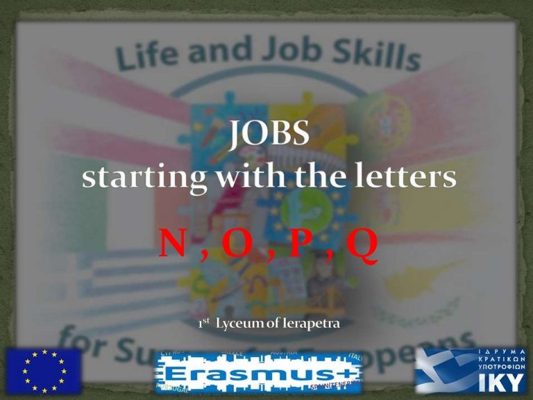 Jobs starting with the letters n o p q