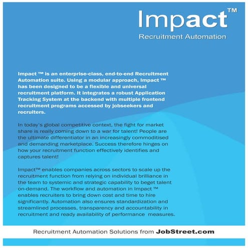 Job Street Impact Recruitment Automation