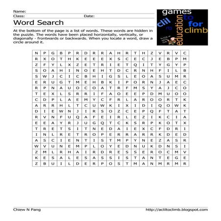 Jobs Word Search