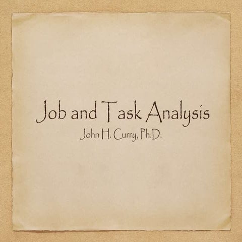 Job and Task Analysis