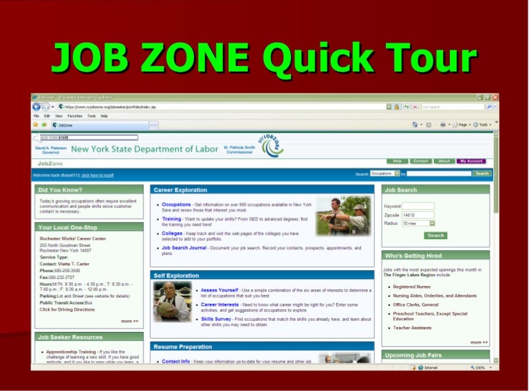 Job Zone Highlights