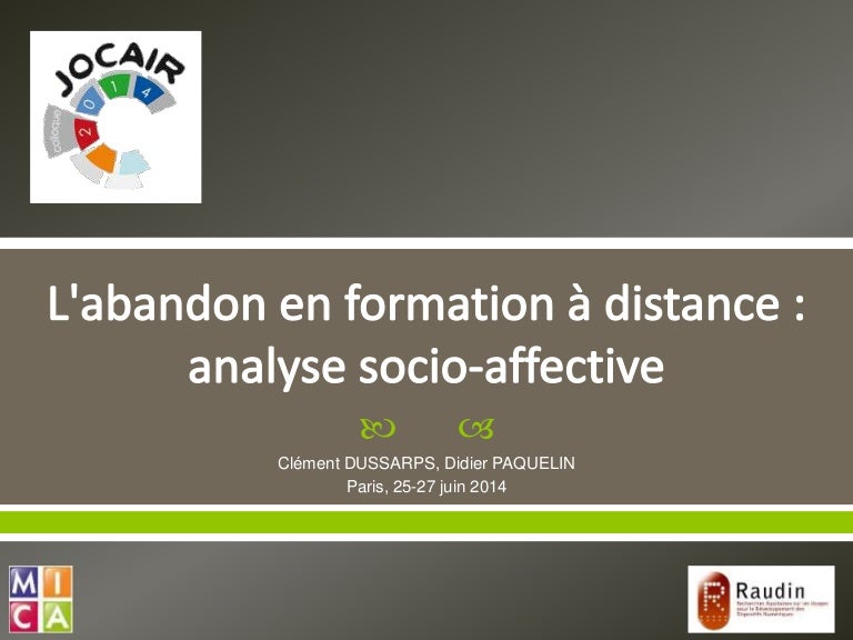 L'abandon en formation à distance : vanalyse socio-affective