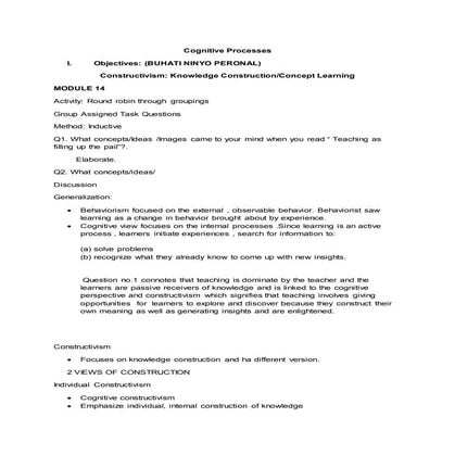 FACILITATING LEARNING