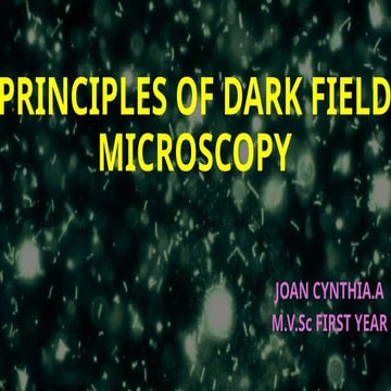 Dark-field microscopy (also called dark-ground microscopy) describes microsco...