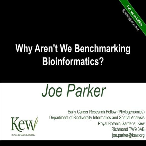 Joe parker-benchmarking-bioinformatics