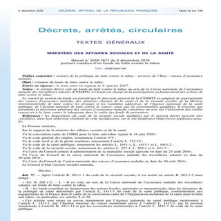 Décret créant un fonds de lutte con...