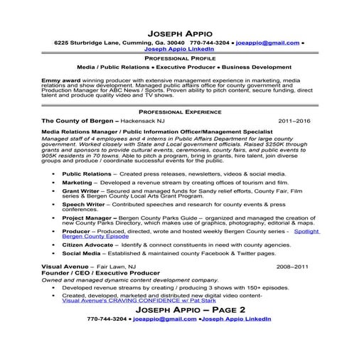 Joe Appio's CV | DOC