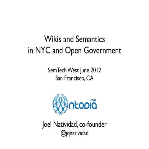 Ontodia Overview - Semantics and Wikis panel - SemTech West 2012