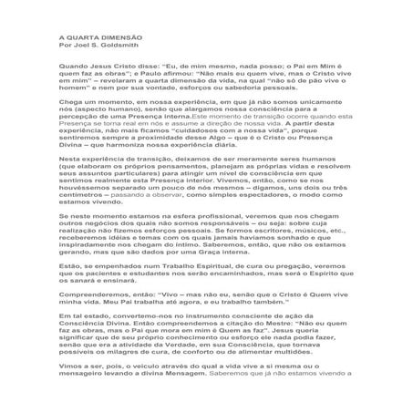 Joel s. goldsmith a quarta dimensão