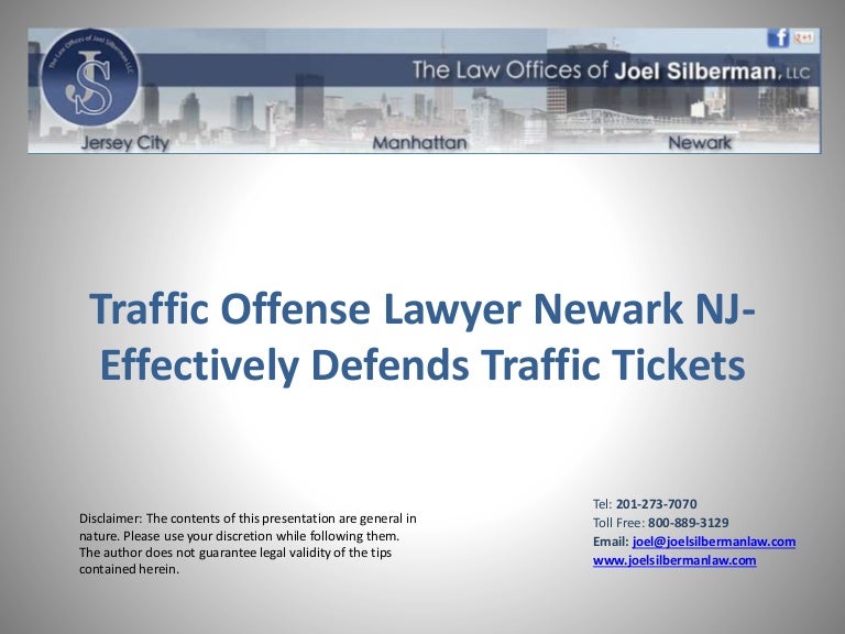 Traffic Offense Lawyer Newark NJEffectively Defends Traffic Tickets