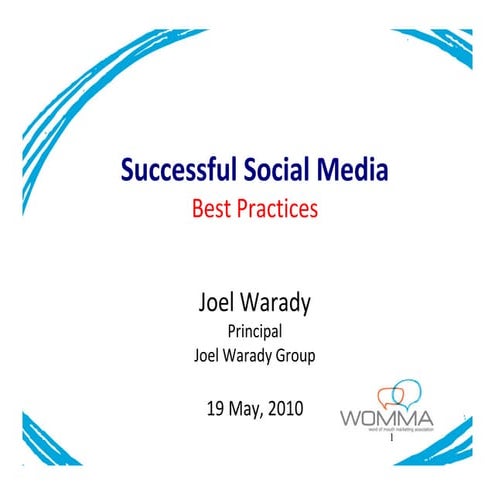 Joel Warady Social Media Club Amsterdam Presentation 19 May 2010