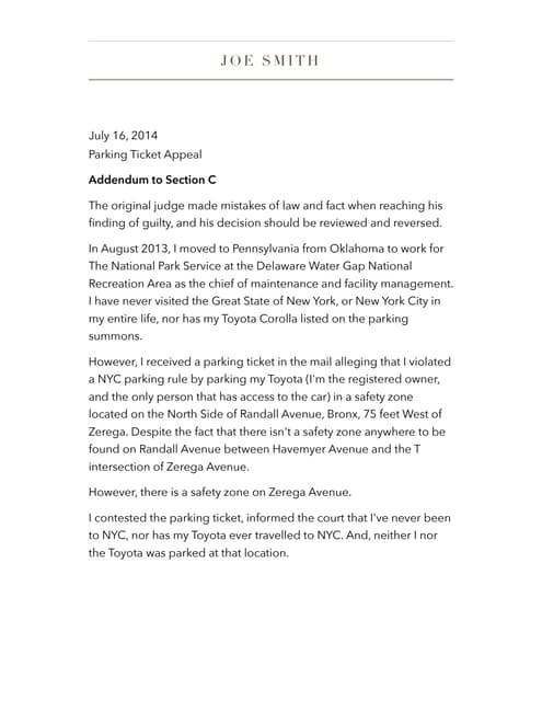 sample letter for speeding fine sample letter to contest parking ticket