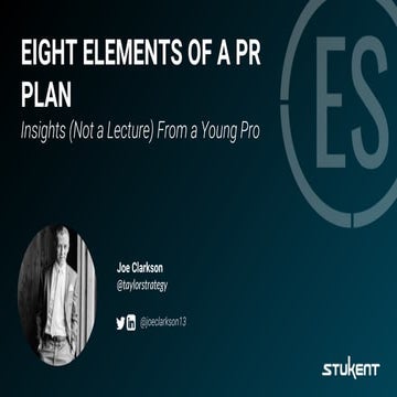 Eight Elements of a PR Plan - Joesph clarkson  