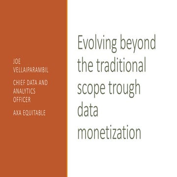 Company Evolution – Evolving Beyond the Traditional Scope Through Data Moneti...