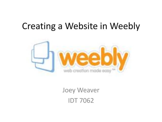 Creating a Website in Weebly