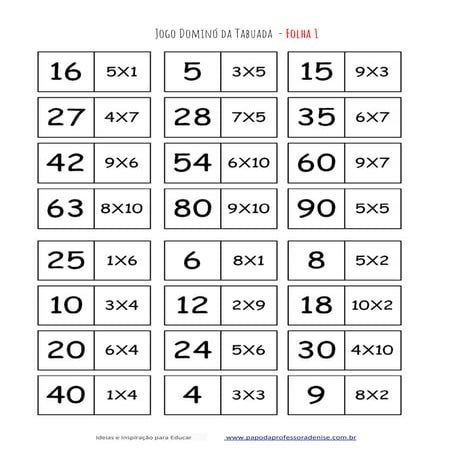 Dominó de divisão - 4º e 5º ano