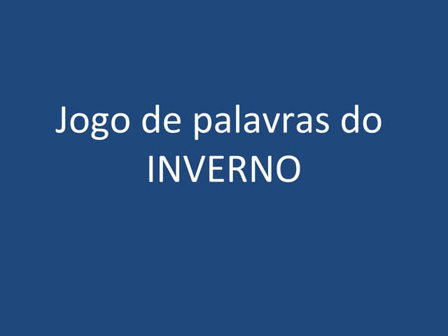 Jogo das palavras do inverno