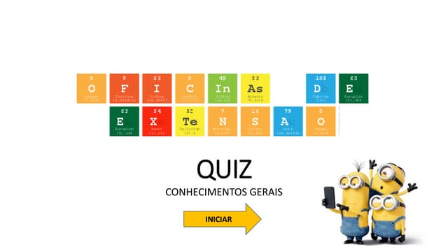 QUIZ VIRTUAL 36  Perguntas de Conhecimentos Gerais Nível Fácil