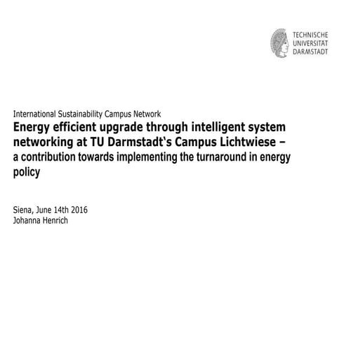 ISCN 2016: Working Group 2: Campus-wide Planning and Target Setting