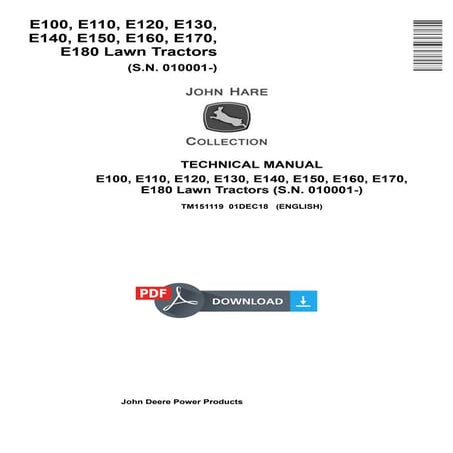 John Deere E120 Manual