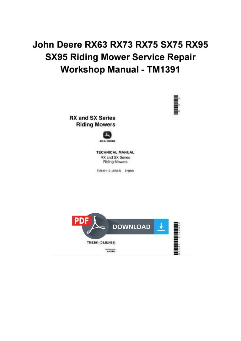 John Deere RX63 Manual