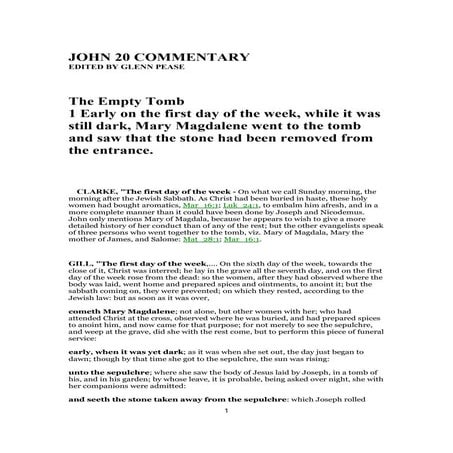John 20 commentary PDF