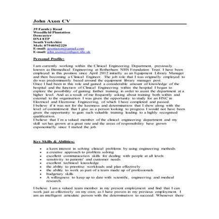 John axon cv 2016 | DOCX