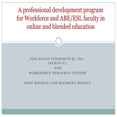 Online & Blended Education: A Professional Development Opportunity
