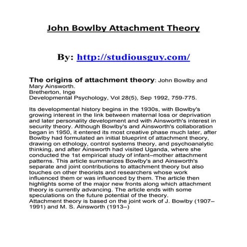 John bowlby attachment_theory