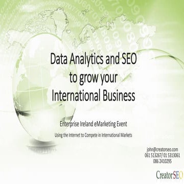 Data analytics and SEO to grow your international business