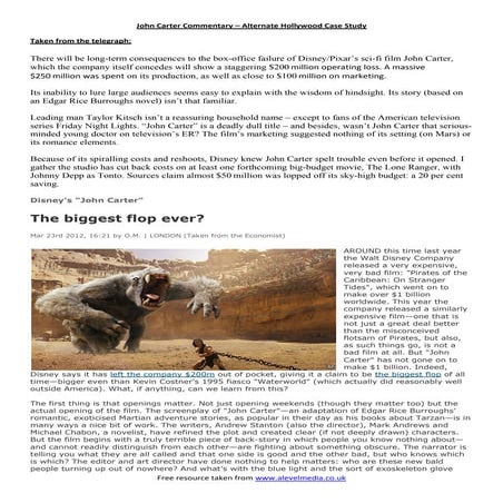 John Carter case study G322 media