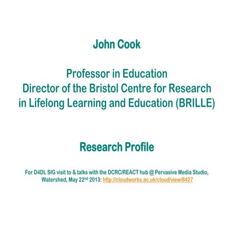 John cook research profile as of may 2013