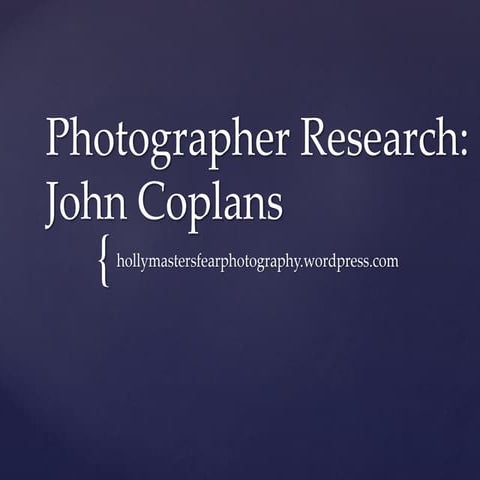 Photographer Research - John Coplans