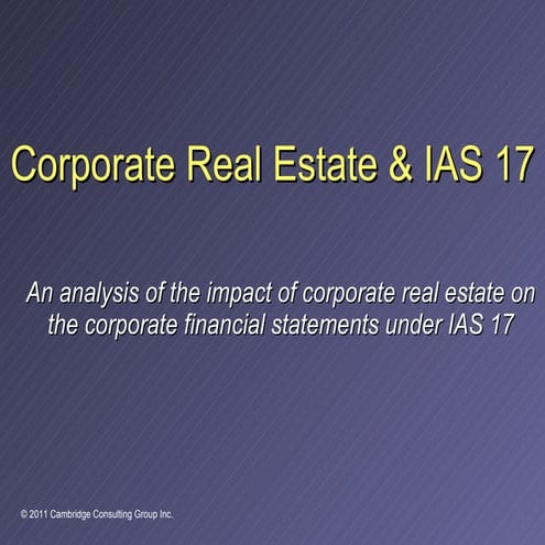 Lease Accounting FAS 13 Intro Course for CFO