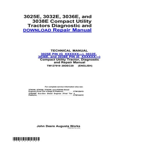 SM 3032E 3036E Tractor Diagnostic and Repair Manual.pdf