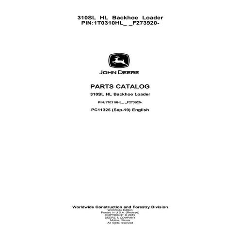 John Deere 310SL HL Backhoe Loader Parts Catalog.pdf