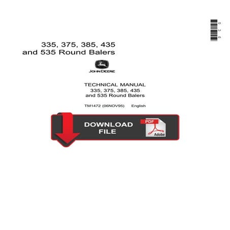 John Deere 335 375 385 435 and 535 Round Balers Repair Manual.pdf