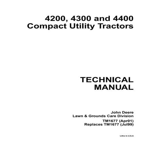 John deere 4300 compact utility tractor service repair manual
