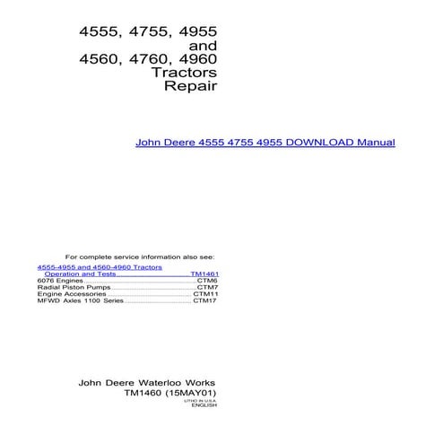 John Deere 14SB Walk Behind Mower Service Manual | PDF
