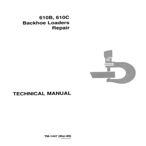 John deere 610 b backhoe loader service repair manual