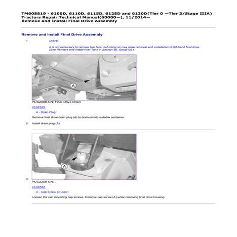John Deere 6115D (Tier 0 - Tier 3Stage IIIA) Tractors Service Repair Technical Manual (TM608819).pdf