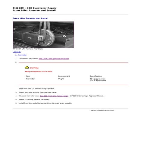 John deere 80 c excavator service repair technical manual (tm1939)