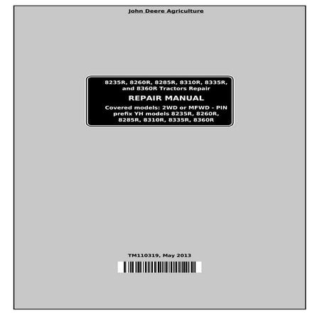 John Deere 8260R  8285r Tractors Repair Technical Manual TM110319.pdf