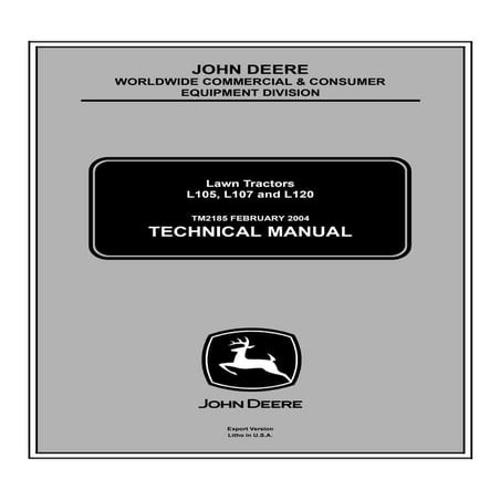 John deere l120 lawn tractor service repair manual (tm2185) | PDF