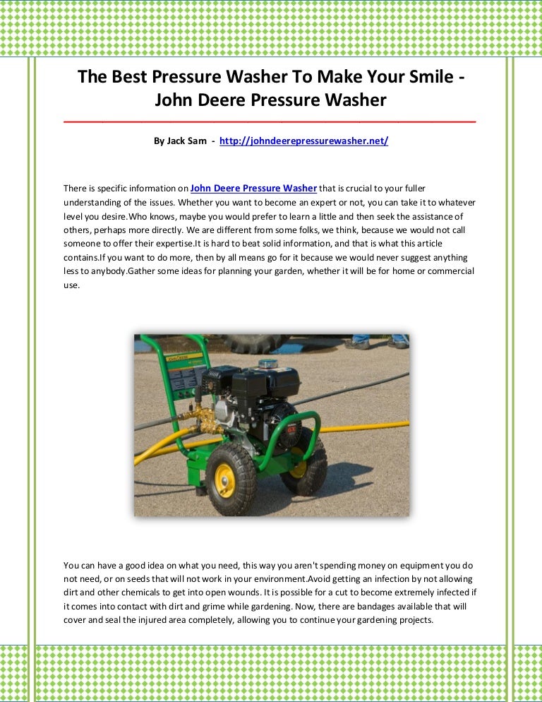John deere pressure washer