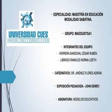 La escuela nueva. Principios y métodos. El pensamiento educativo de John Dewey